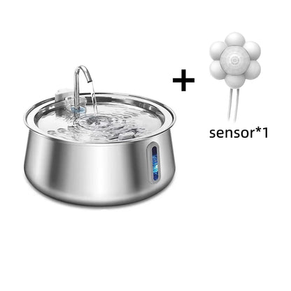 Cat Fountain Stainless Steel Pet Water Feeder 4L Large Capacity Automatic Pet Water Dispenser Multi-layer Filtration Water Bowl