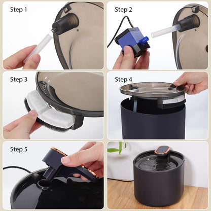 Electric Pet Water Fountain Automatic Dog Cat Drinking Dispenser with Filter Silent Pump Double Water Circulation