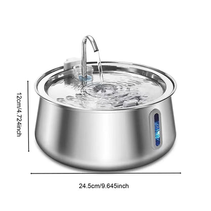 Cat Fountain Stainless Steel Pet Water Feeder 4L Large Capacity Automatic Pet Water Dispenser Multi-layer Filtration Water Bowl