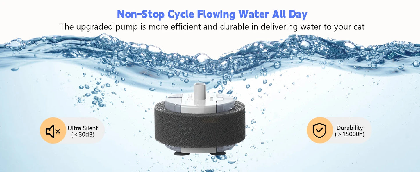 4L Ultra-Quiet Stainless Steel Cat Water Fountain Automatic Drink Filter Pet Drinking Dispenser Drinker For Cats Water Filter