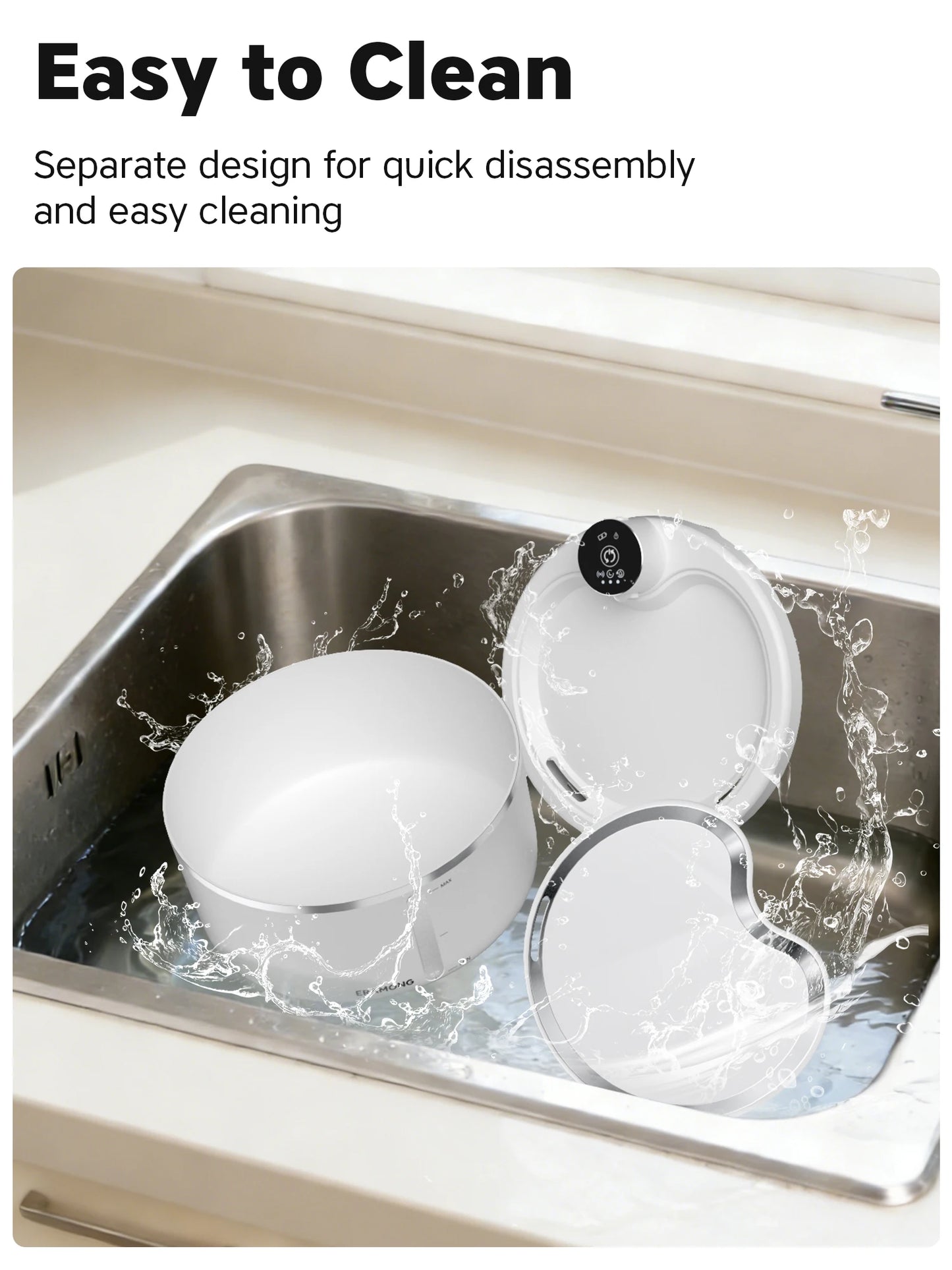 Wireless Cat Water Fountain 2.5L Stainless Steel Pet Drinking Dispenser Smart Sensor Auto Circulating Filter 4000mAh LED Display