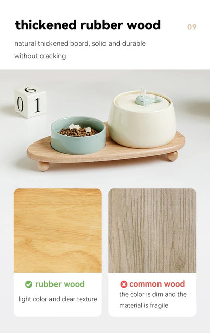 1.3 L Ceramic Cat Water Fountain USB Charging Pet Water Feeders Dogs Automatic Circulating Filtration Flow Water Dispenser